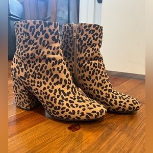 Bar III Tan Leopard Print Ankle Booties